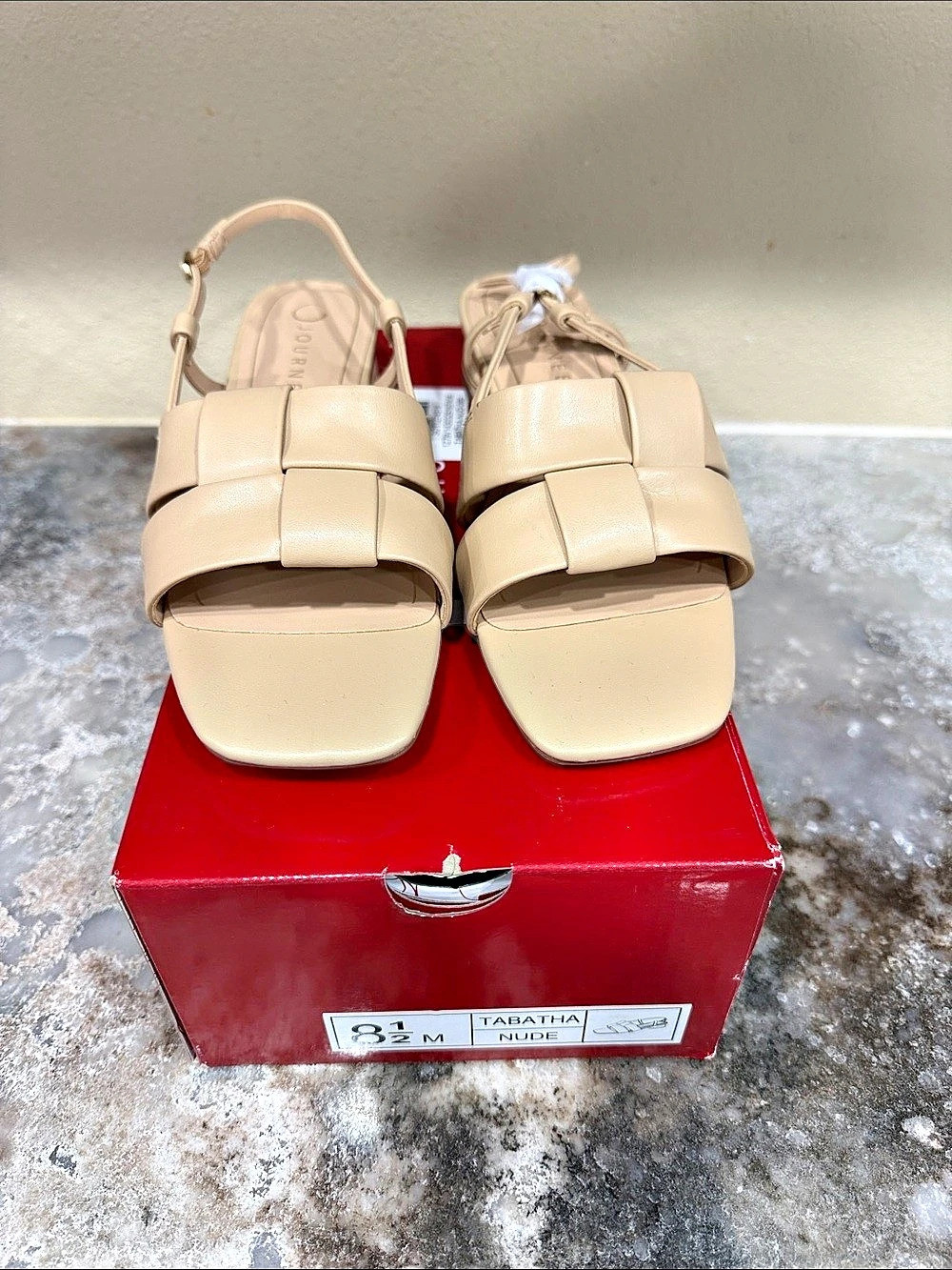 Journee Tabatha Strappy Sandals in Beige US 8.5 M New